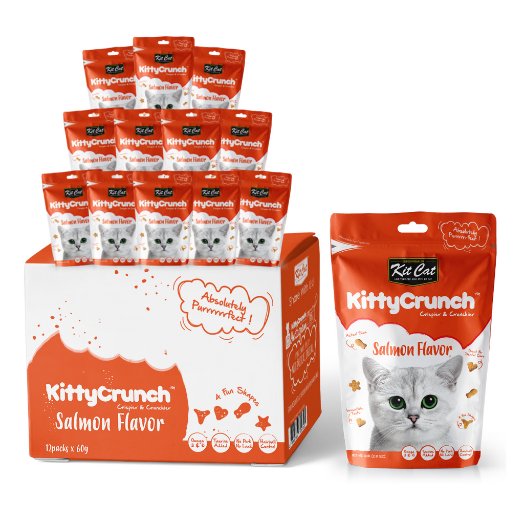[CTN OF 12] Kit Cat Kitty Crunch Cat Treat - Salmon (12x60g)