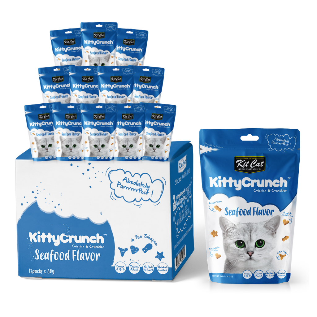 [CTN OF 12] Kit Cat Kitty Crunch Cat Treat - Seafood (12x60g)