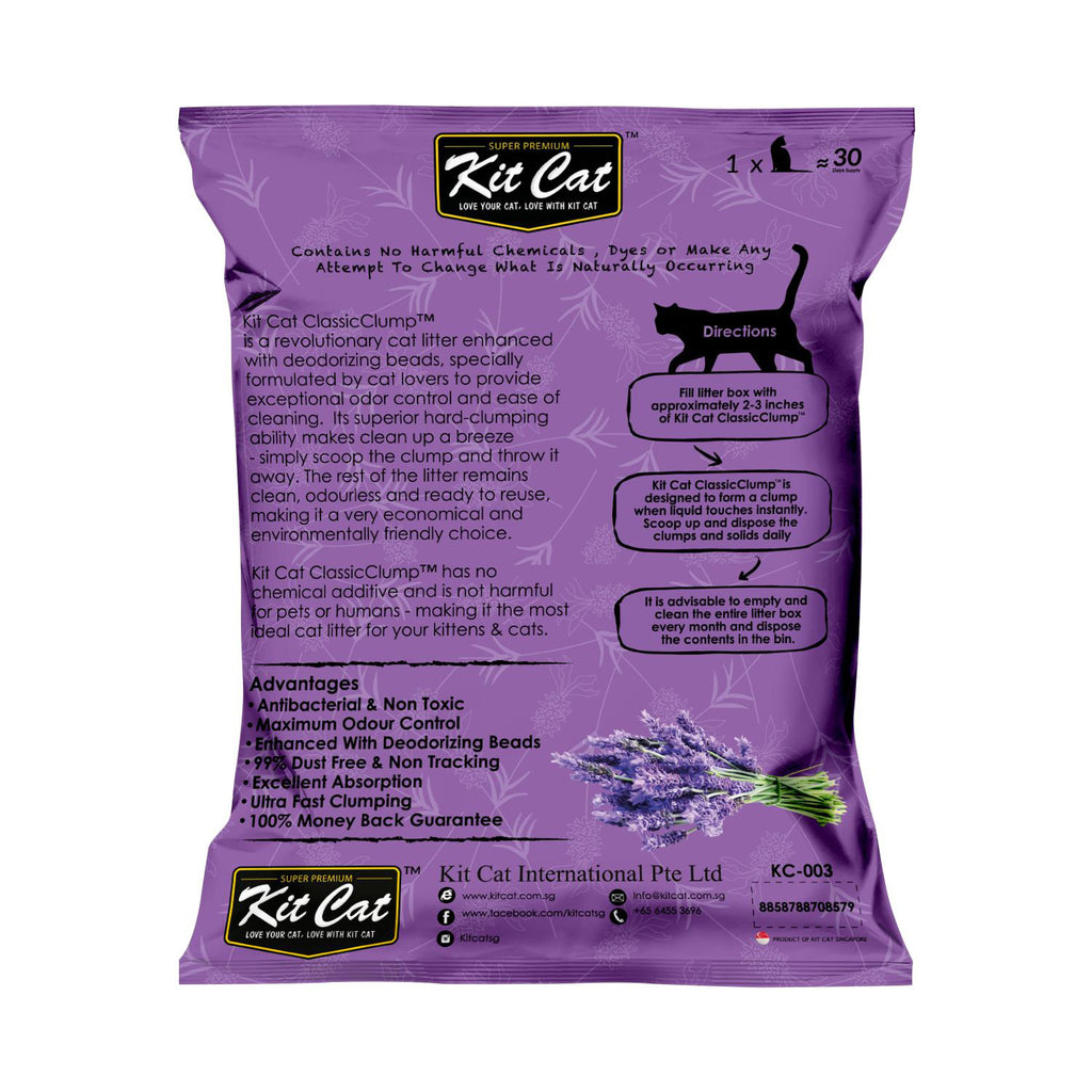 Kit Cat Classic Clump Cat Litter - Lavender (10L/7kg)
