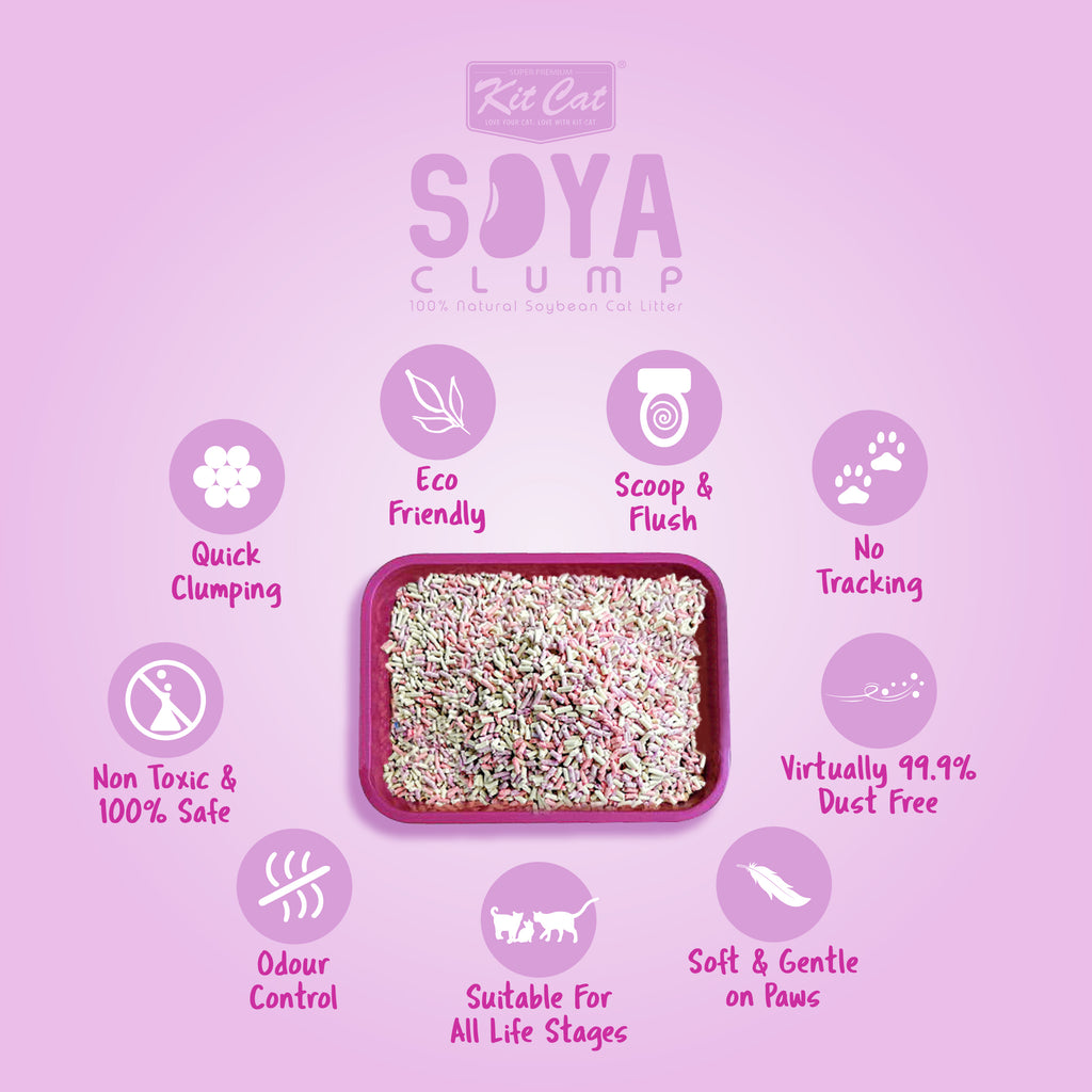 [CTN OF 6] Kit Cat Soya Clump Cat Litter - Confetti (6x7L)