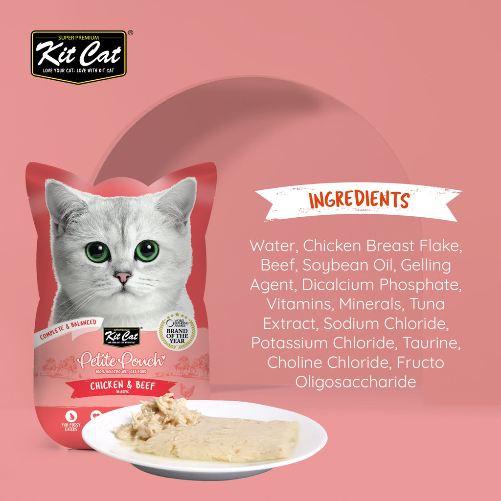 Kit Cat No Grain recipe features a premium range of ingredients to bring the benefits of a grain-free diet. This includes healthier gut health through easily digestible recipes packed with high nutritional values. This diet also promotes shiny and lustrous-looking coats with the addition of Omega 3 and 6.