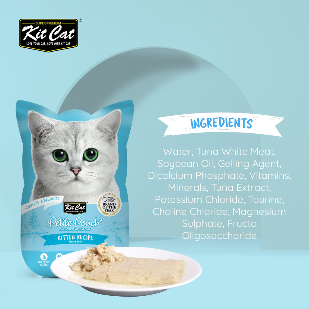 Kit Cat Petite Pouch Complete & Balanced Wet Cat Food - Kitten Tuna in Aspic (70g)