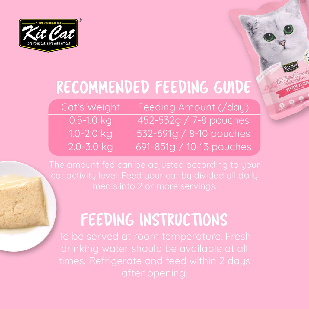 Kit Cat Petite Pouch Complete & Balanced Wet Cat Food - Kitten Chicken in Aspic (70g)