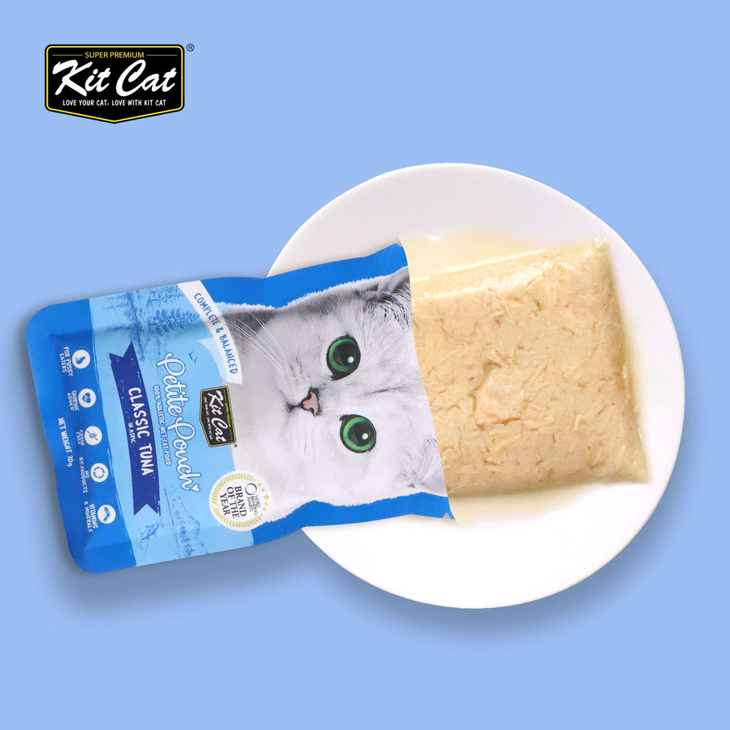 [CTN OF 24] Kit Cat Petite Pouch Complete & Balanced Wet Cat Food - Classic Tuna in Aspic (70g)