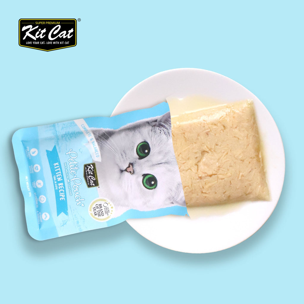 [CTN OF 24] Kit Cat Petite Pouch Complete & Balanced Wet Cat Food - Kitten Tuna in Aspic (70g)