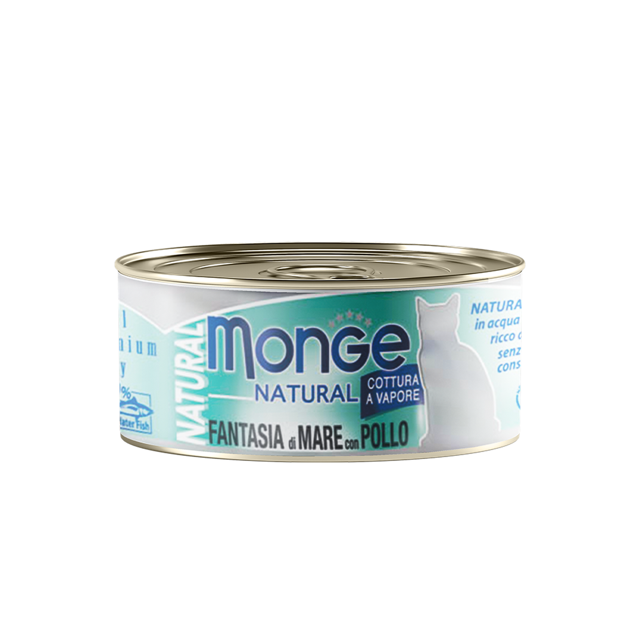 Monge Cat Canned Food - Natural Seafood Mixed With Chicken (80g).