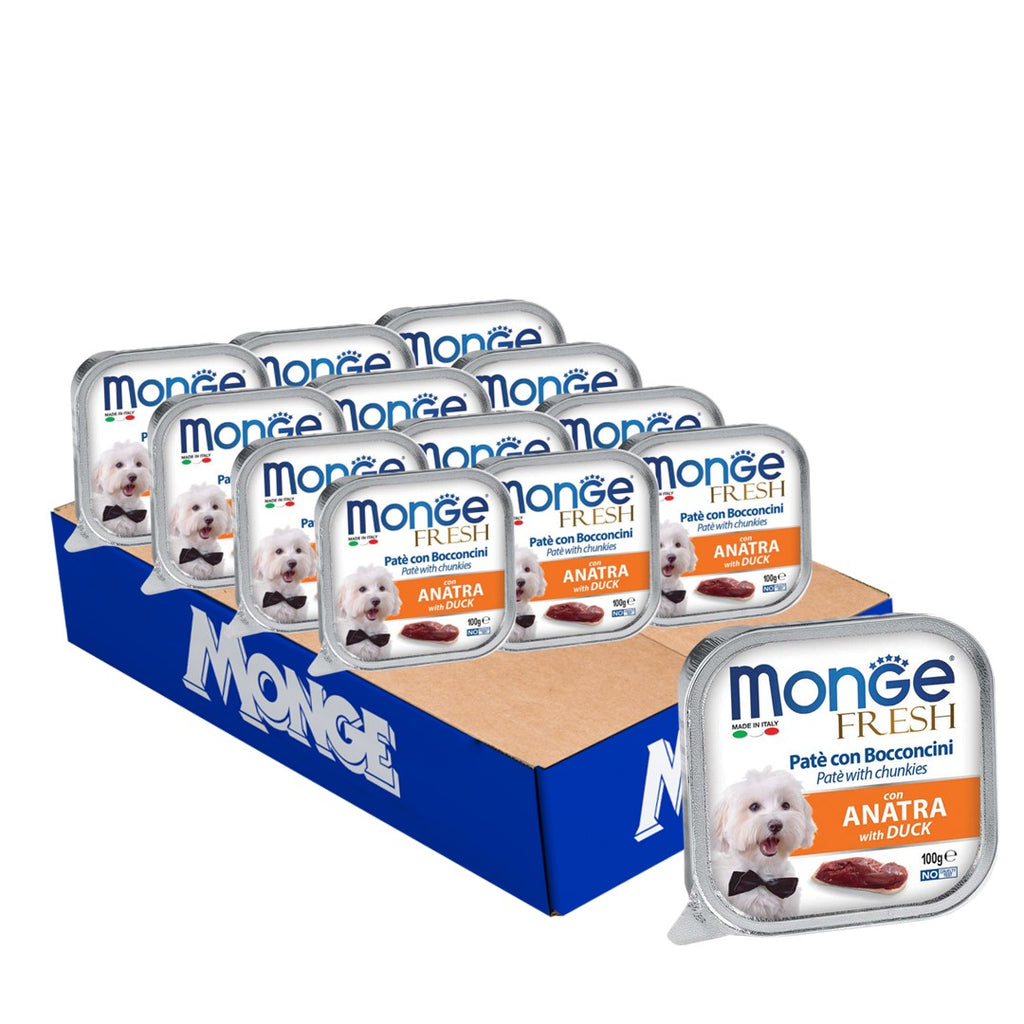[CTN OF 32] Monge Fresh Pate & Chunkies Wet Dog Food - Duck (100g)