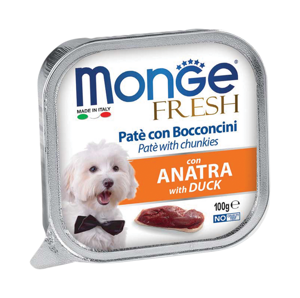Monge Fresh Pate & Chunkies Wet Dog Food - Duck (100g)