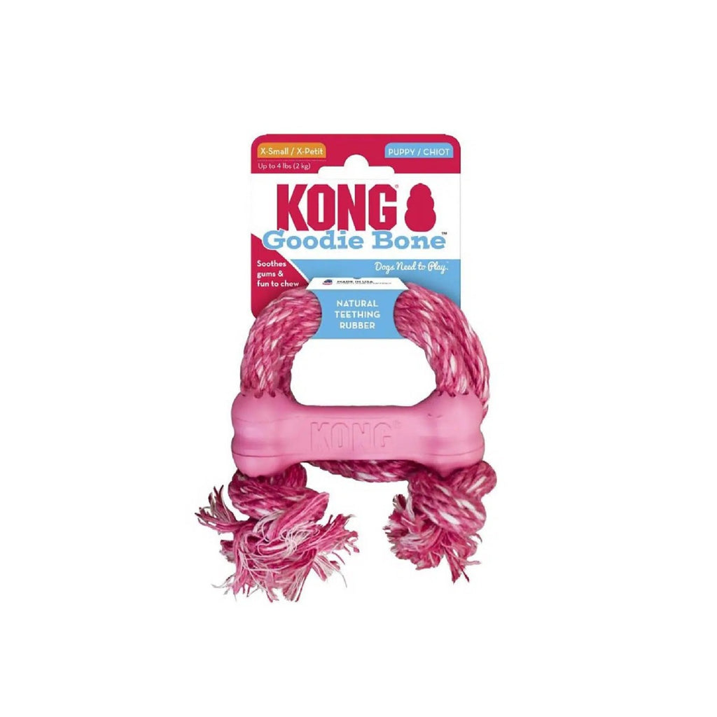 KONG Dog Toy - Puppy Goodie Bone with Rope (1 Size)