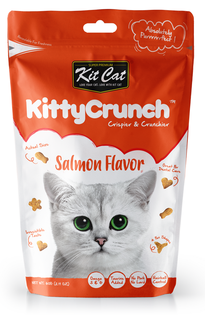 [CTN OF 12] Kit Cat Kitty Crunch Cat Treat - Salmon (12x60g)