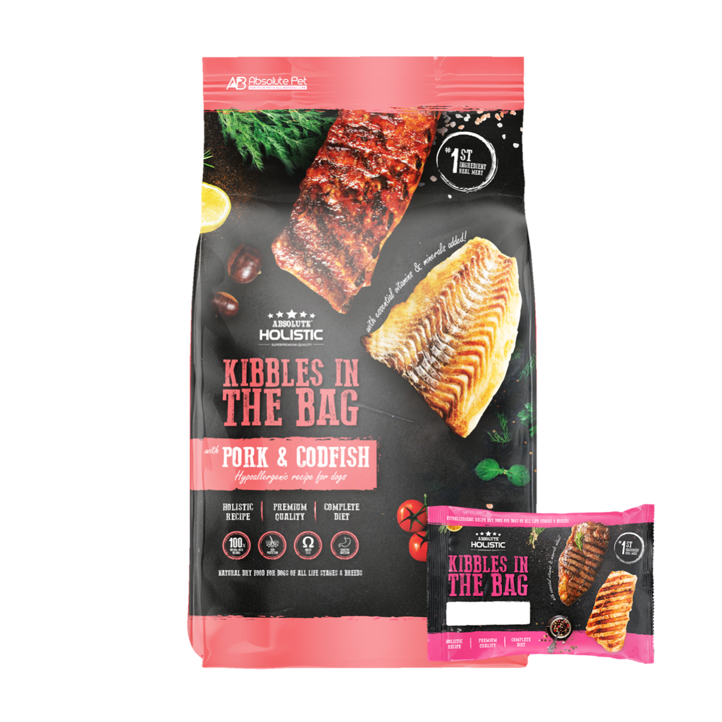 Absolute Holistic Kibbles in the Bag Dry Dog Food - Pork & Codfish (Sample)