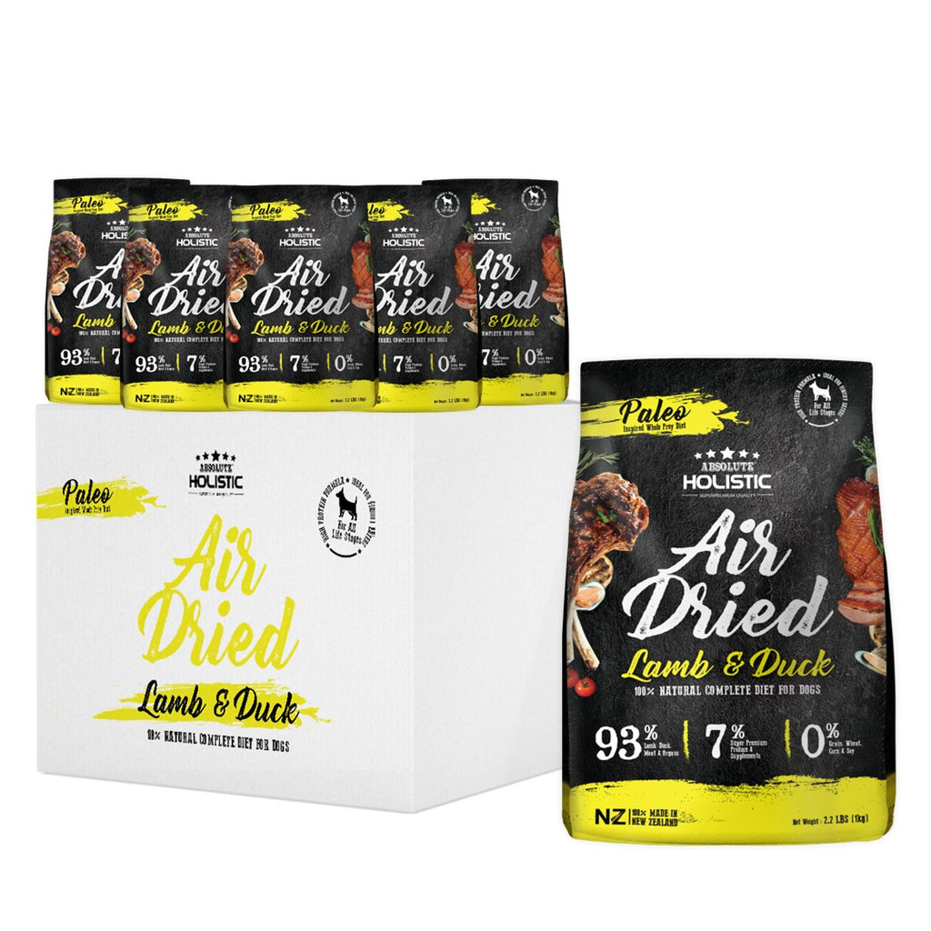 [CTN OF 6] Absolute Holistic Air Dried Food for Dogs - Lamb & Duck (1kg)