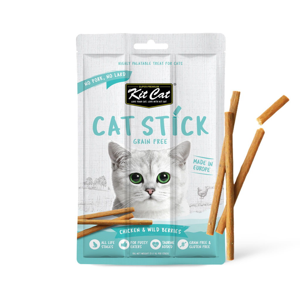 Kit Cat Chicken & Wild Berries Grain Free Cat Stick (3 Sticks)