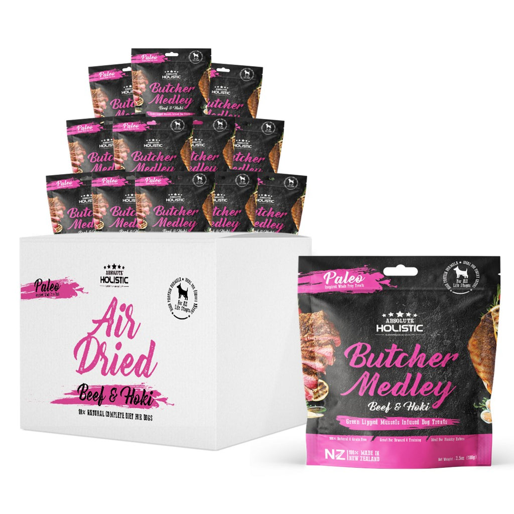 [CTN OF 36] Absolute Holistic Air Dried Treats for Dogs - Butcher Medley (100g)
