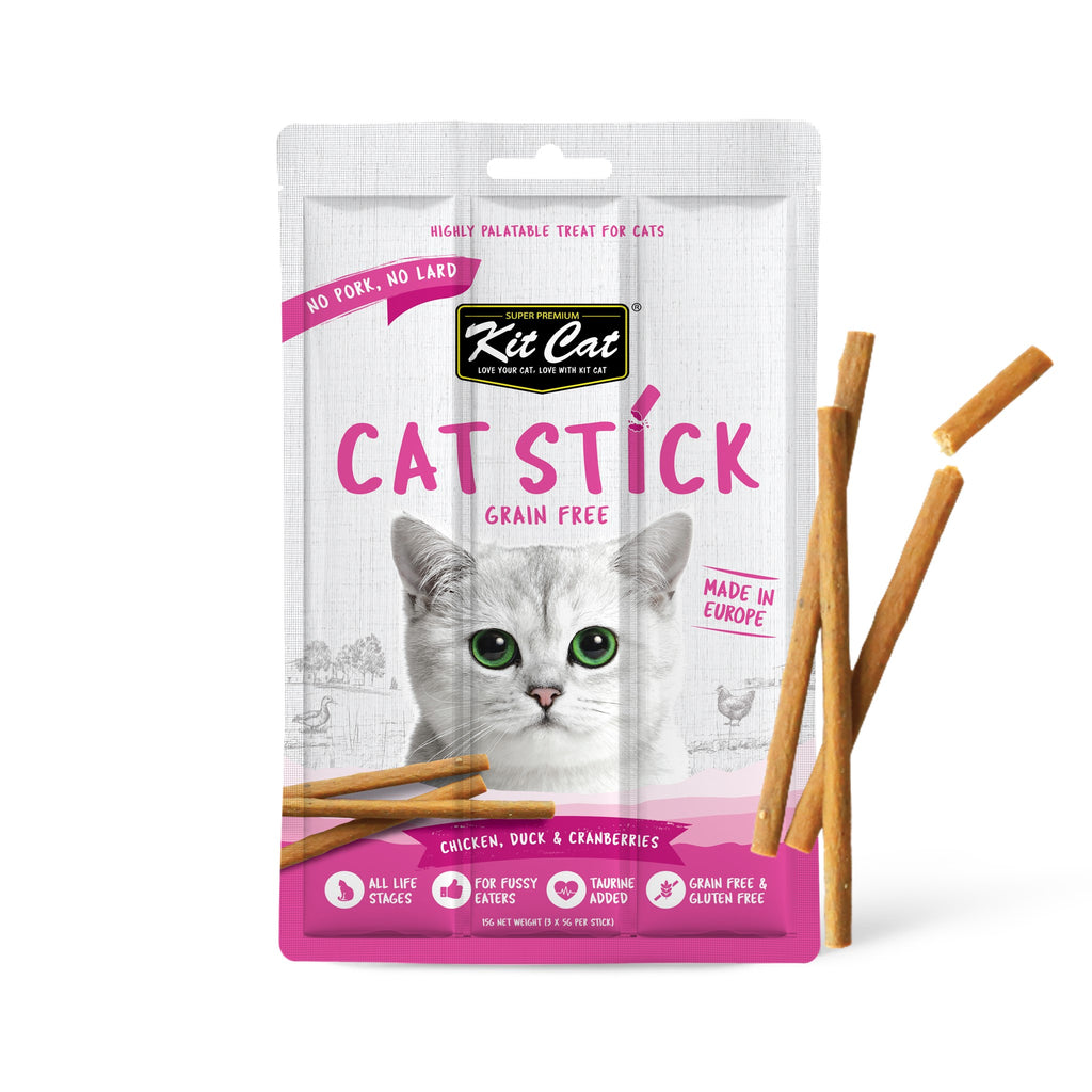 Kit Cat Chicken Duck & Cranberries Grain Free Cat Stick (3 Sticks)