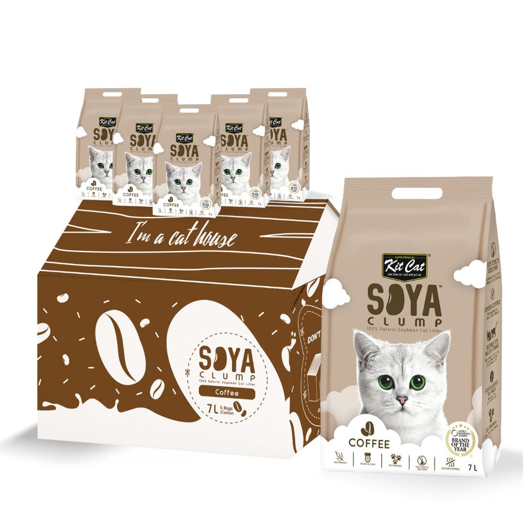 [CTN OF 6] Kit Cat Soya Clump Cat Litter - Coffee (6x7L)