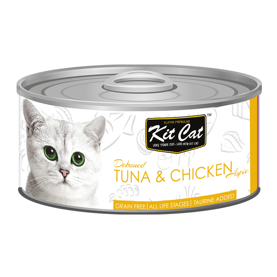 [CTN OF 24] Kit Cat Deboned Toppers Cat Canned Food - Tuna & Chicken Toppers (80g)