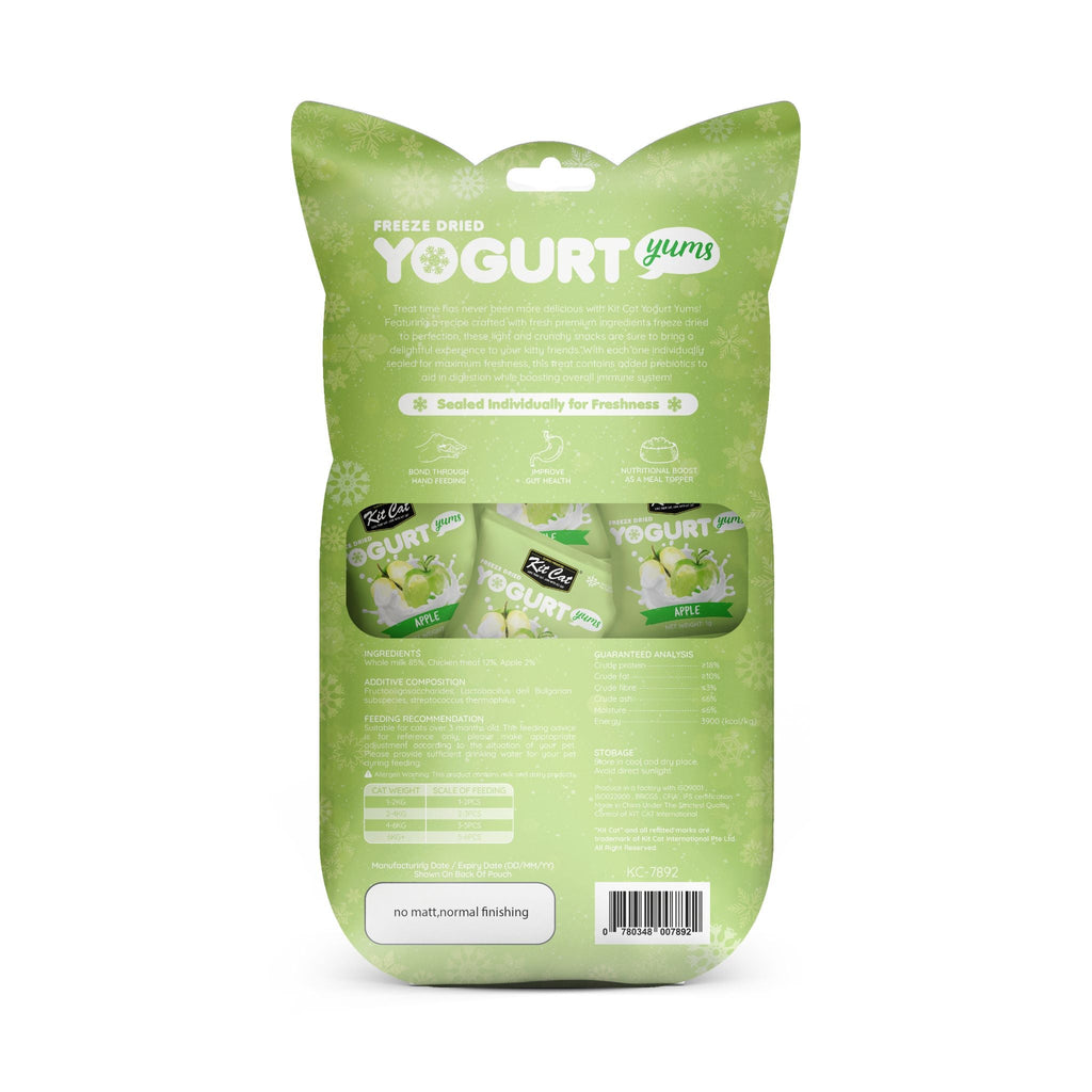 [CTN OF 48] Kit Cat Freeze Dried Yogurt Yums Cat Treat - Apple (10pcs/pkt)