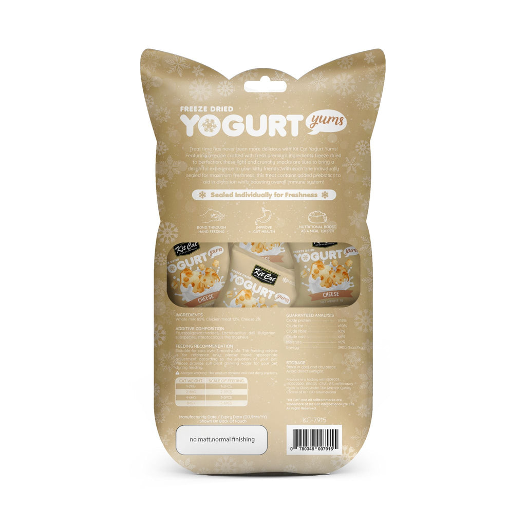 [CTN OF 48] Kit Cat Freeze Dried Yogurt Yums Cat Treat - Cheese (10pcs/pkt)