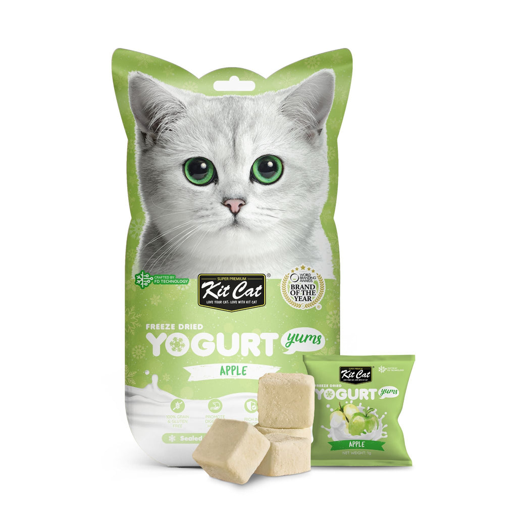 [CTN OF 48] Kit Cat Freeze Dried Yogurt Yums Cat Treat - Apple (10pcs/pkt)