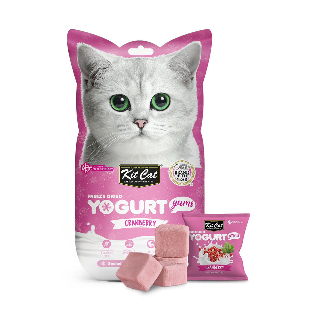 [CTN OF 48] Kit Cat Freeze Dried Yogurt Yums Cat Treat - Cranberry (10pcs/pkt)