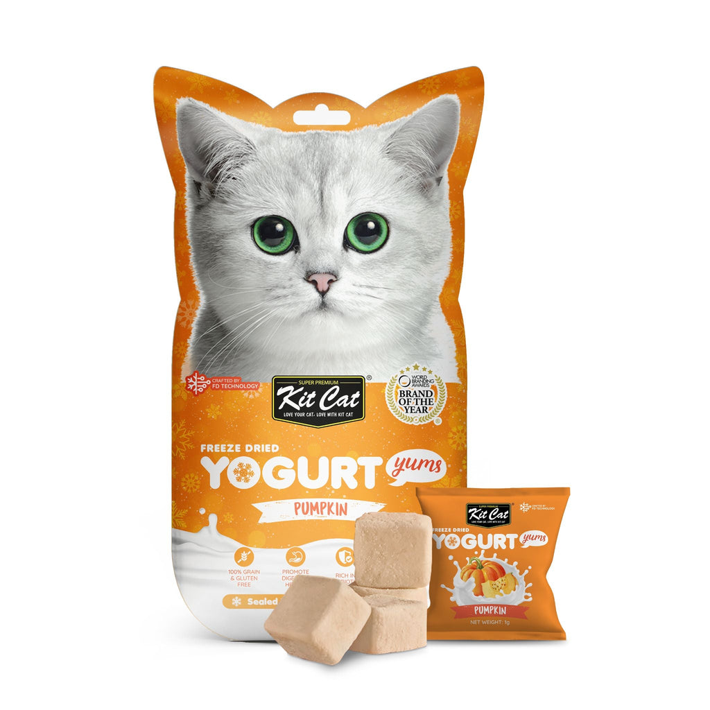 [CTN OF 48] Kit Cat Freeze Dried Yogurt Yums Cat Treats - Pumpkin (10pcs/pkt)