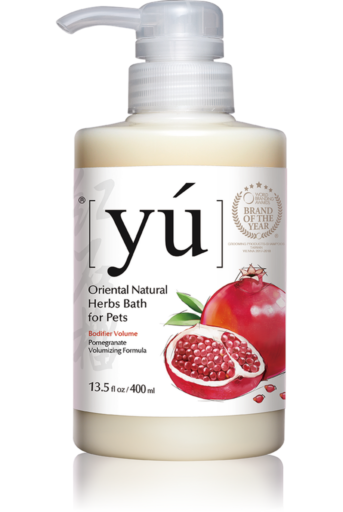 YU Oriental Natural Herbs Bath Shampoo for Cats & Dogs -  Pomegranate Volumizing formula