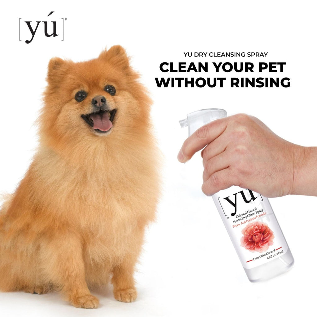 YU Oriental Natural Herbs Bath Dry Clean Spray for Cats & Dogs -  Peony Anti-Bacteria