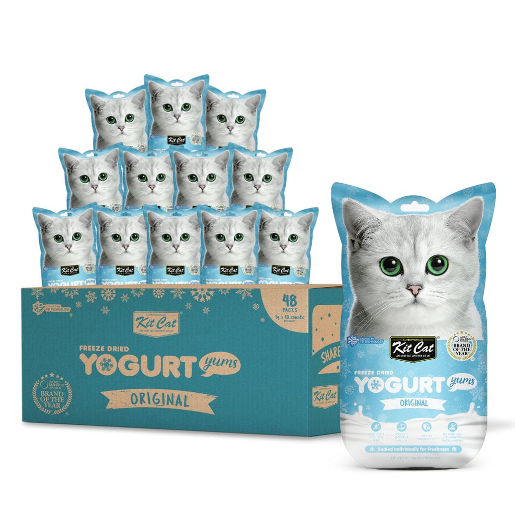 [CTN OF 48] Kit Cat Freeze Dried  Yogurt Yums Cat Treat - Original (10pcs/pkt)