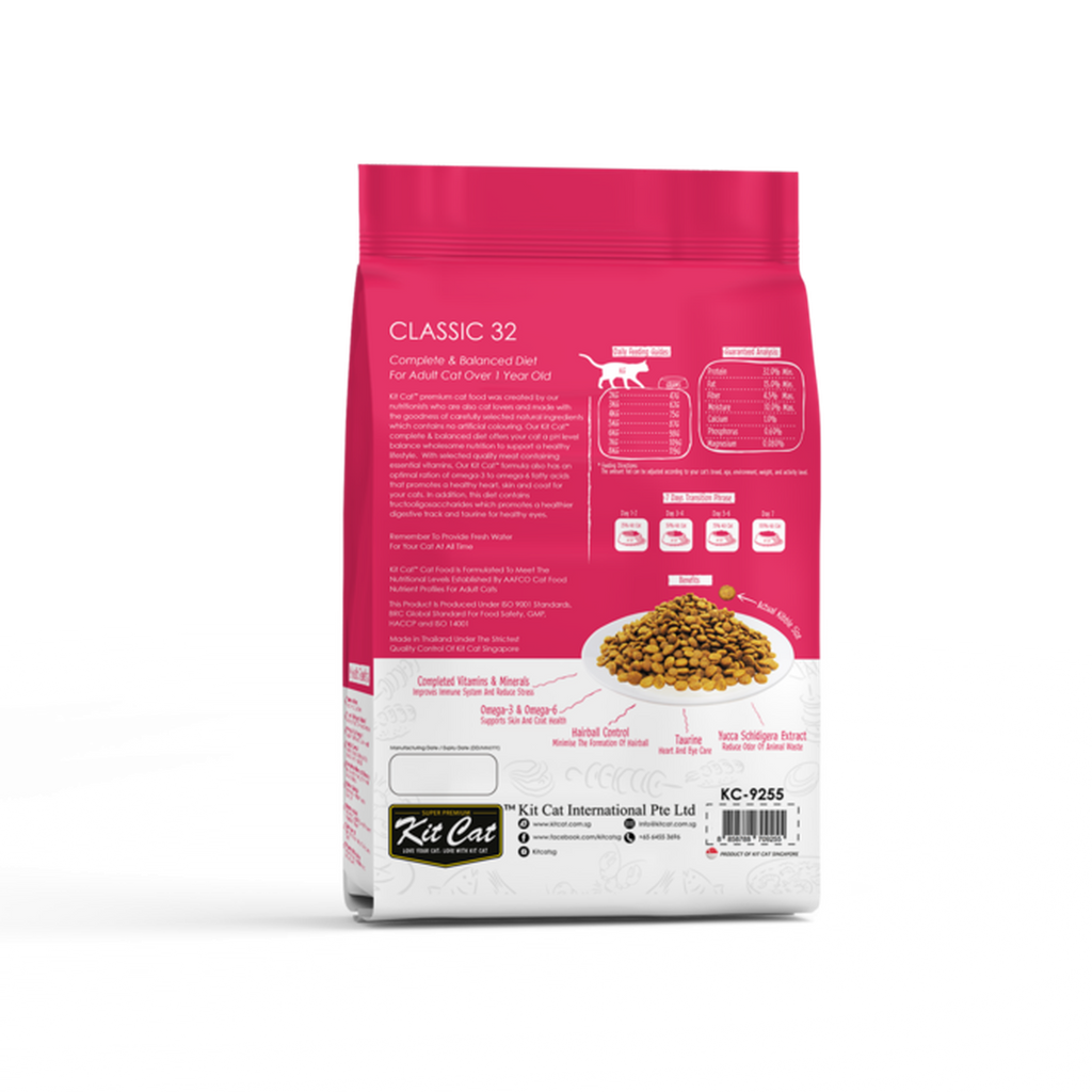 Kit Cat Premium Cat Dry Food -  Classic 32 (1.2kg)