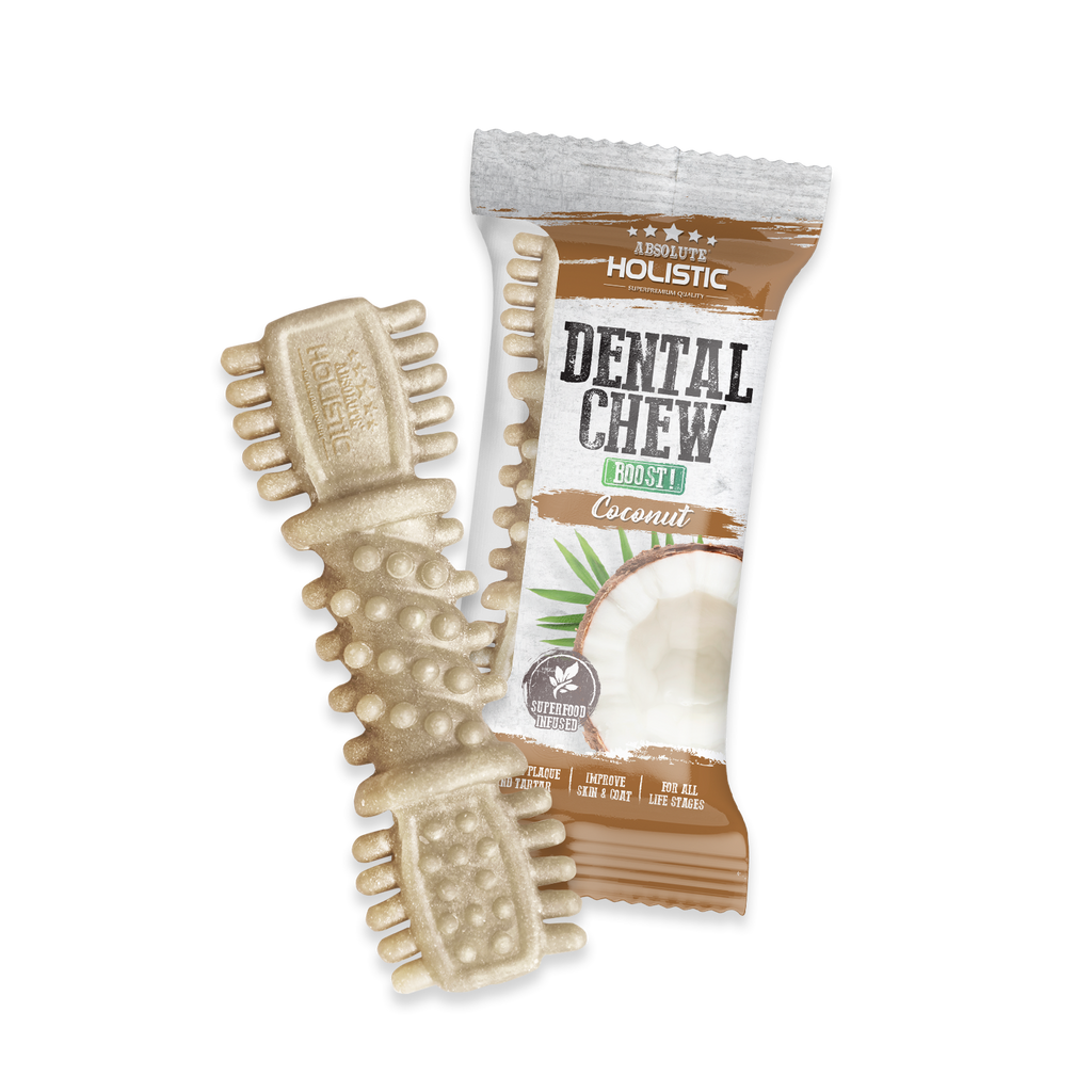 Absolute Holistic BOOST Dental Chew for Dogs - Coconut (4") | Infused with Superfood