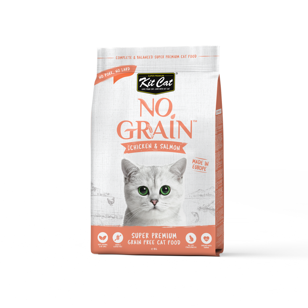 Kit Cat No Grain Dry Cat Food - Chicken & Salmon (1kg)
