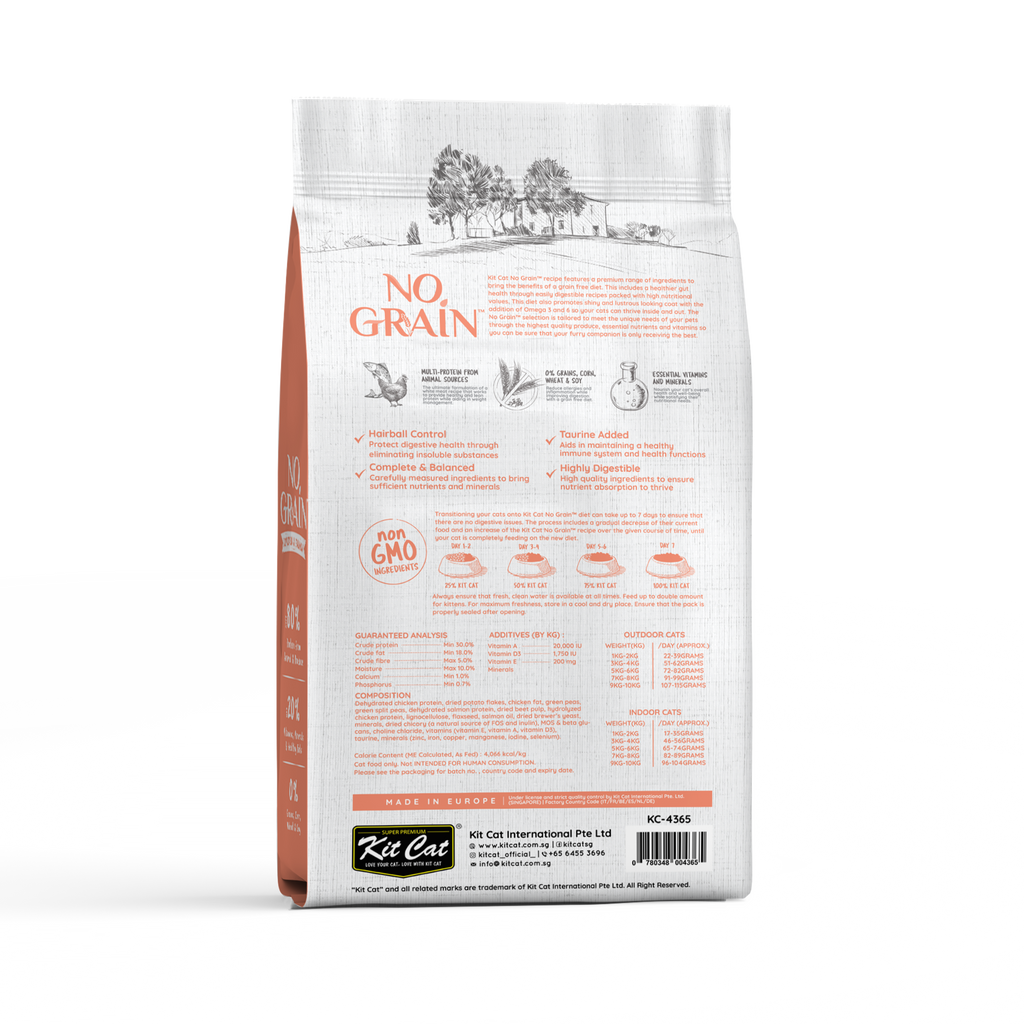 Kit Cat No Grain Dry Cat Food - Chicken & Salmon (10kg)