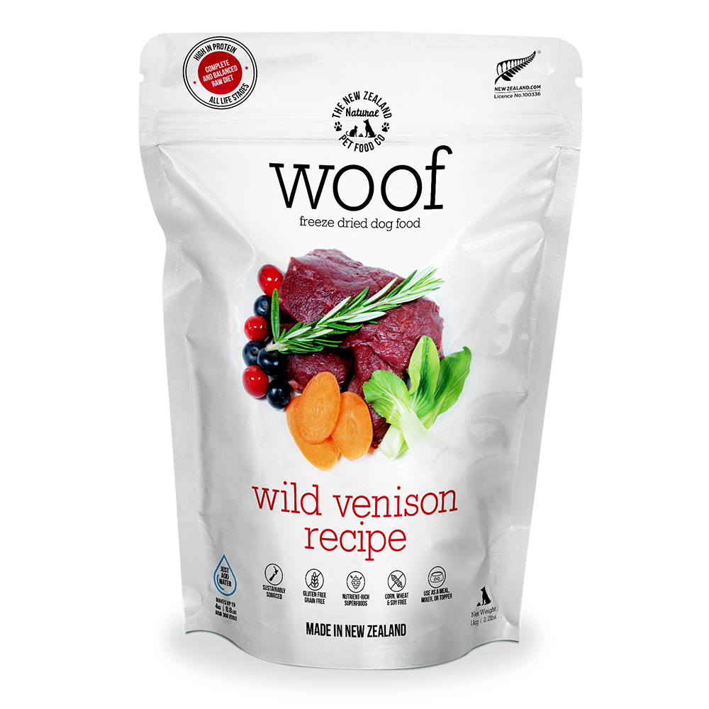 WOOF Freeze Dried Raw Dog Food - Wild Venison (1kg)