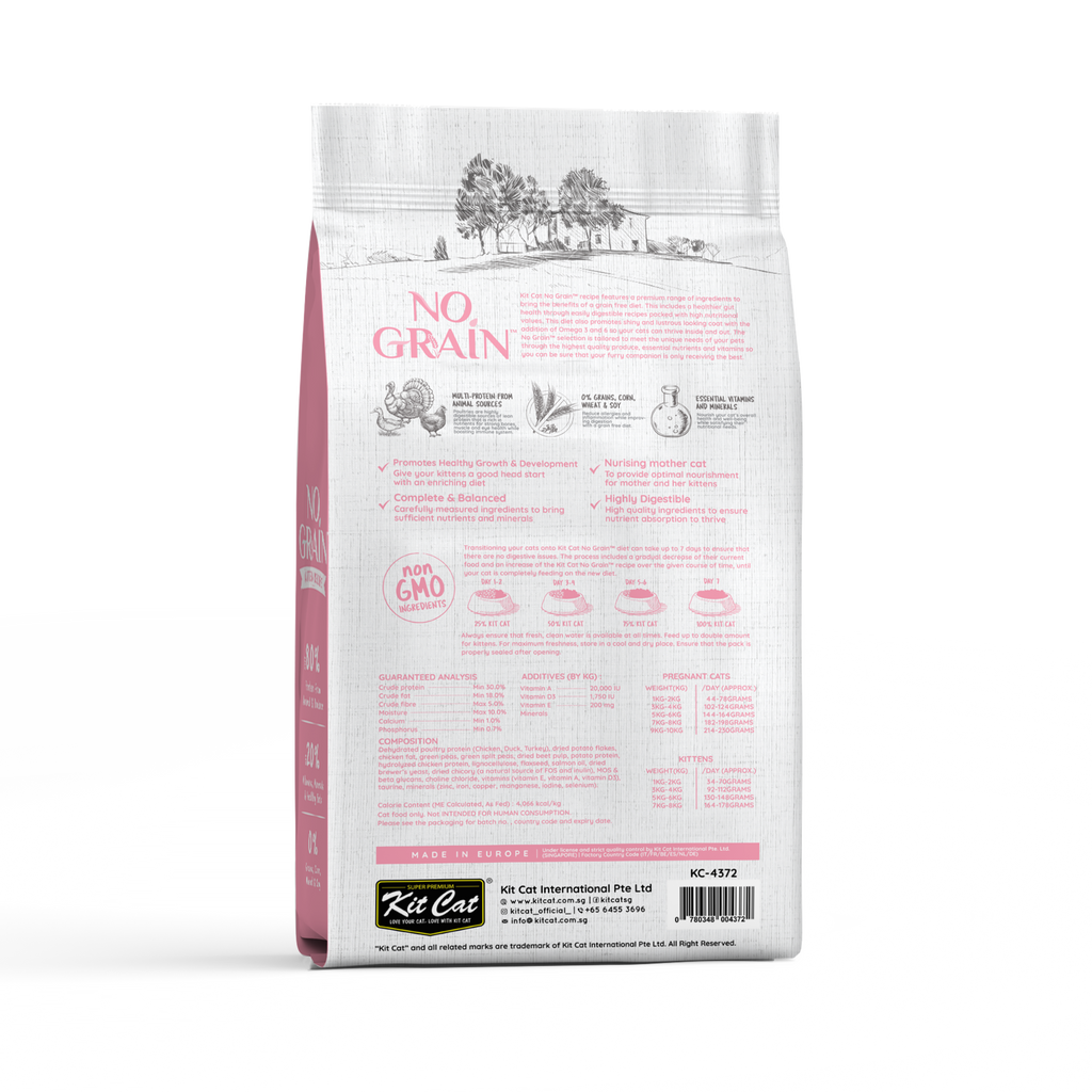 Kit Cat No Grain Dry Cat Food - Kitten (10kg)