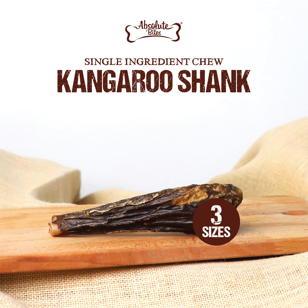 Absolute Bites Single Ingredient Dog Chew - Kangaroo Shank (4 sizes)