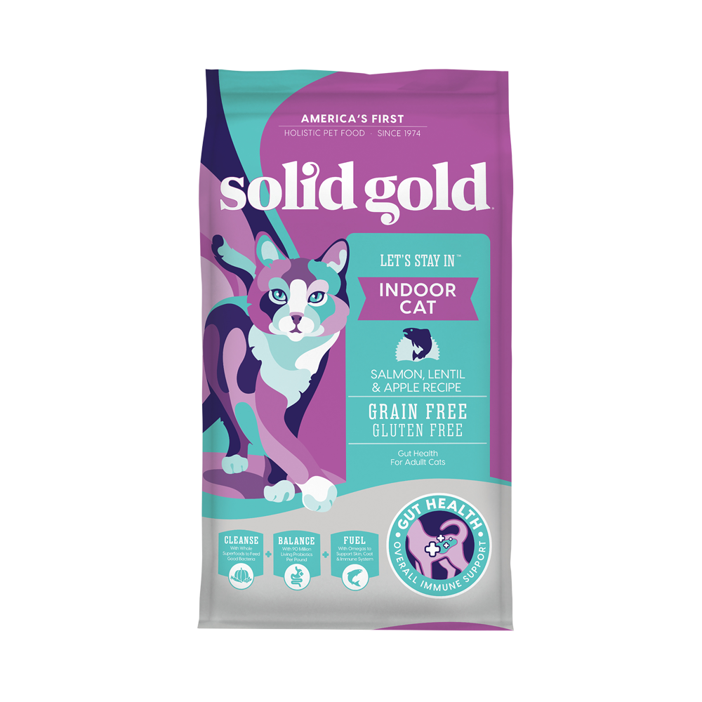Solid Gold Grain Free Dry Cat Food - Salmon, Let's Stay Indoor (3lbs)