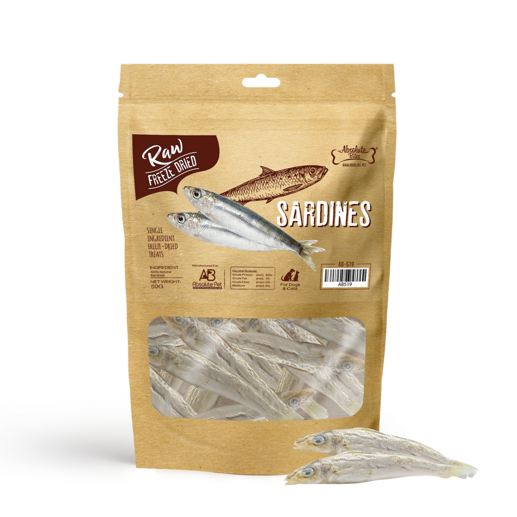Absolute Bites Freeze Dried Raw Dog & Cat Treats - Sardine (50g)