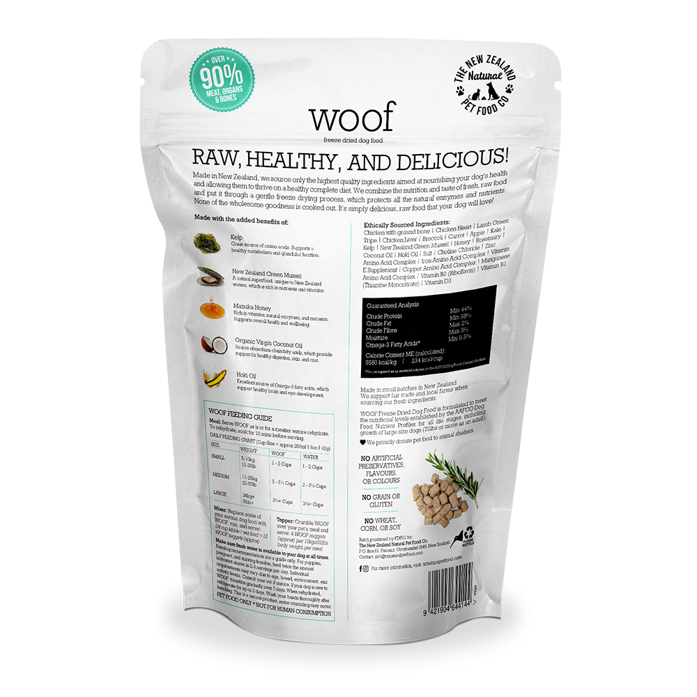 WOOF Freeze Dried Raw Dog Food - Chicken (280g)