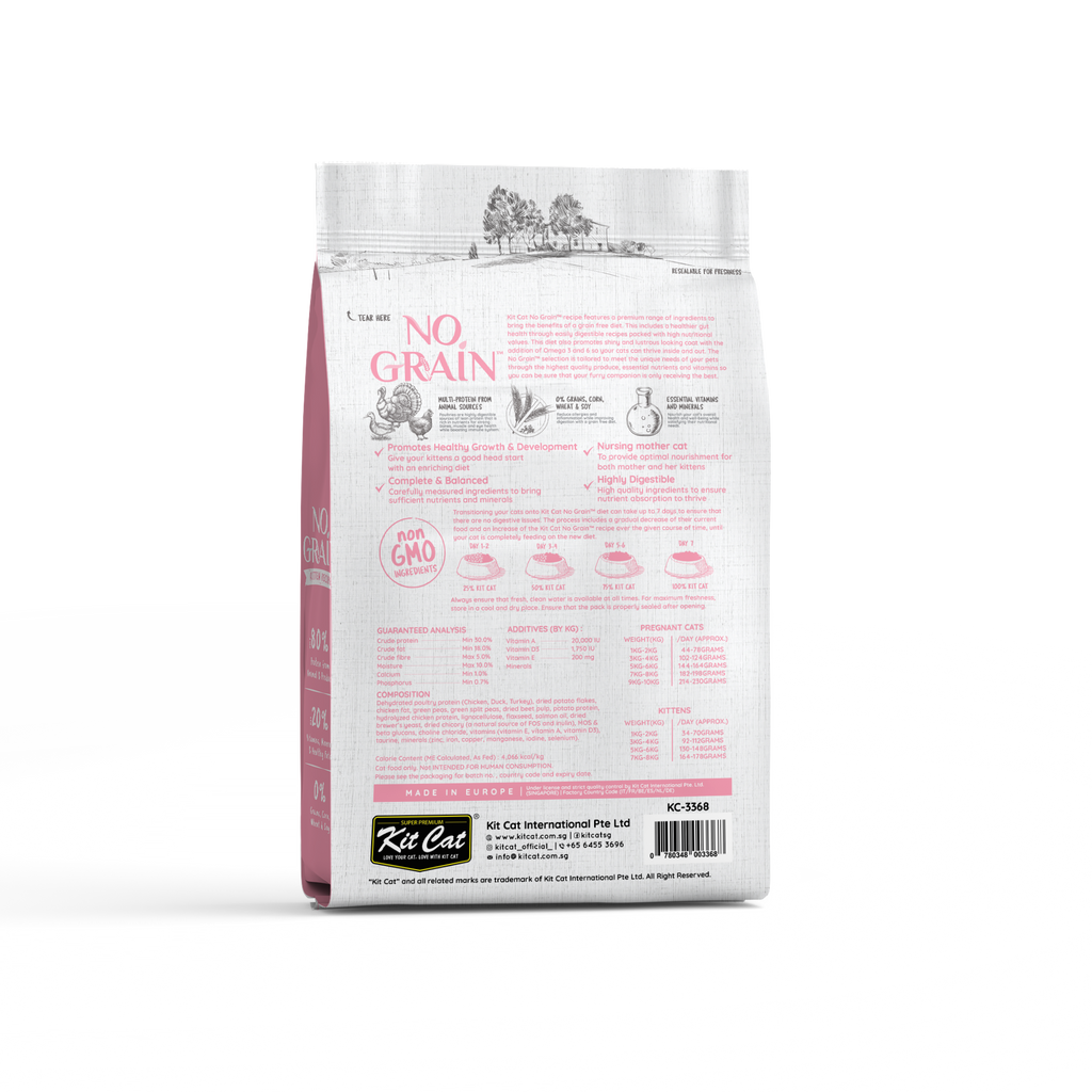 Kit Cat No Grain Dry Cat Food - Kitten (1kg)