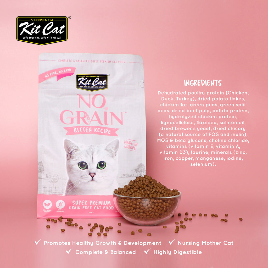 Kit Cat No Grain Dry Cat Food - Kitten (10kg)