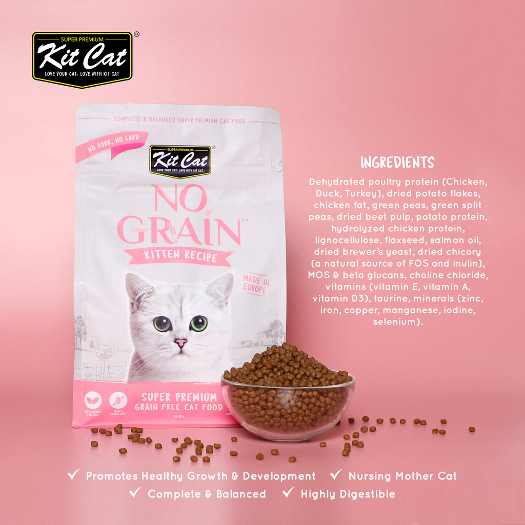 Kit Cat No Grain Dry Cat Food - Kitten (1kg)