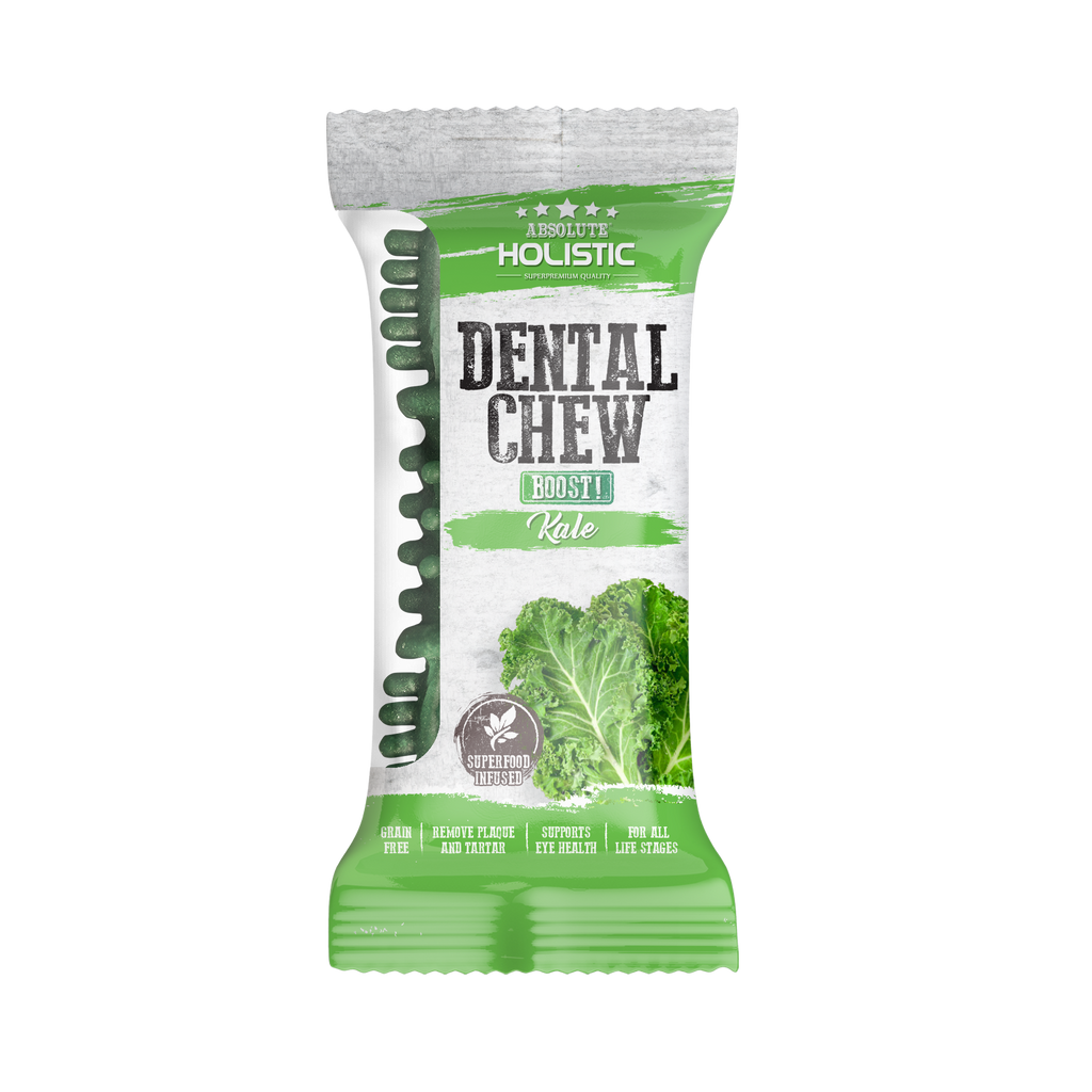 Absolute Holistic BOOST Dental Chew for Dogs - Kale (4") | Infused with Superfood