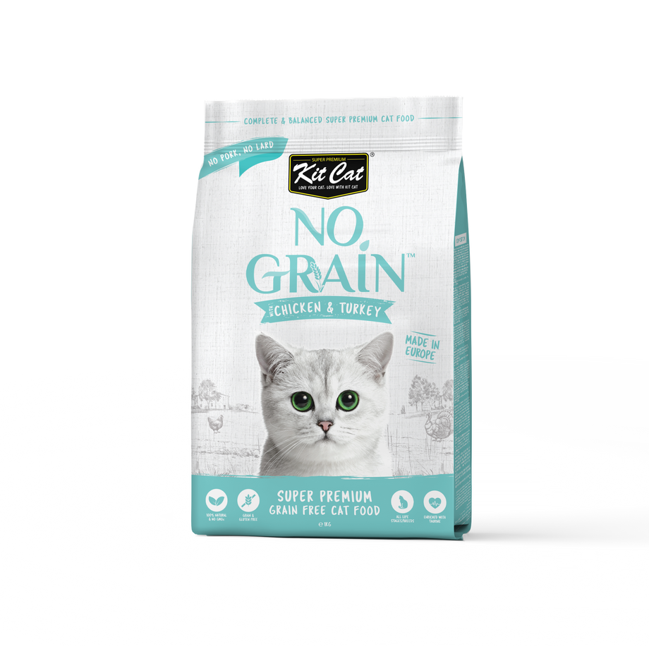 Kit Cat No Grain Dry Cat Food Chicken Turkey 1kg B2K Pet