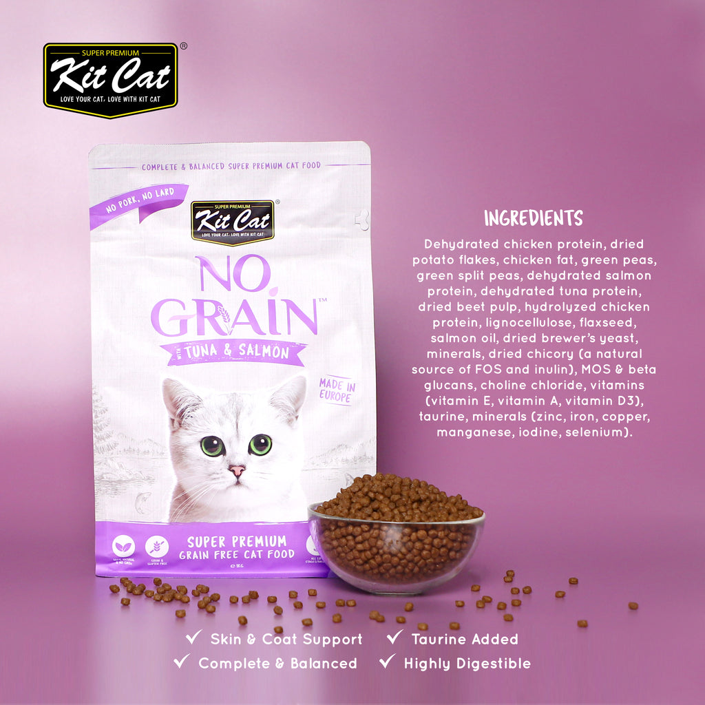 Kit Cat No Grain Dry Cat Food - Tuna & Salmon (10kg)